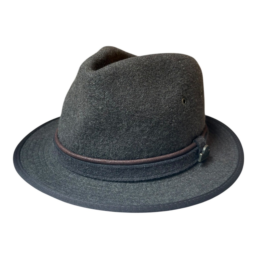 RedHead 100% Wool Felt Fedora Hat Brown Western Outdoor Pinched Crown Brimmed